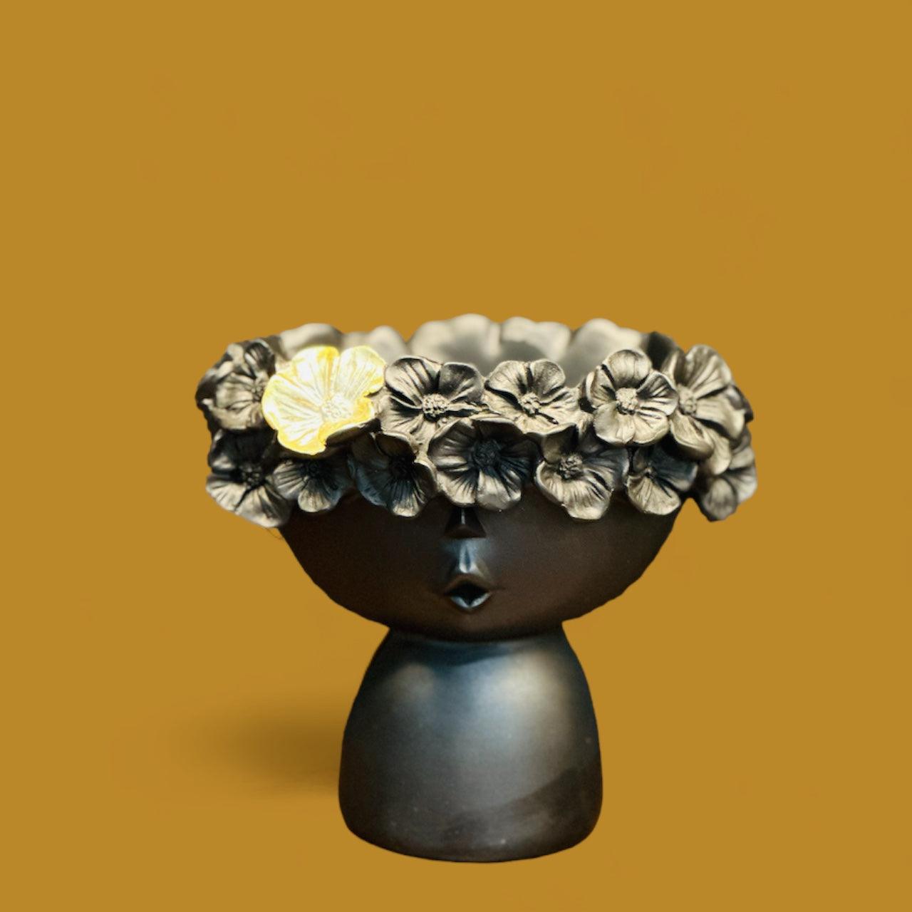 Polyresin Flower Vase Showpiece - Mayra Decor & Interiors