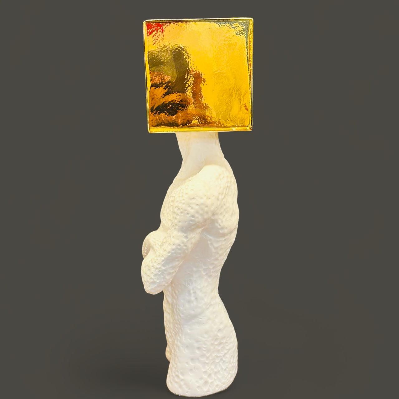 Massimo Cube Head Figurine - Sculpture - Mayra Decor & Interiors