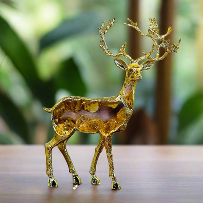 Deer With Geode Stone - Artifacts