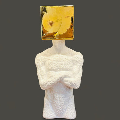 Massimo Cube Head Figurine - Sculpture - Mayra Decor & Interiors