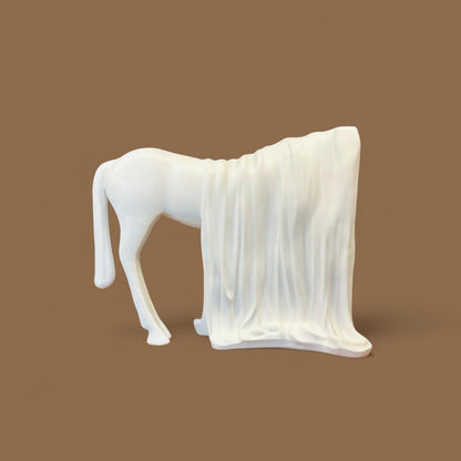 Horse with Half covered Face Sculpture - Mayra Decor & Interiors