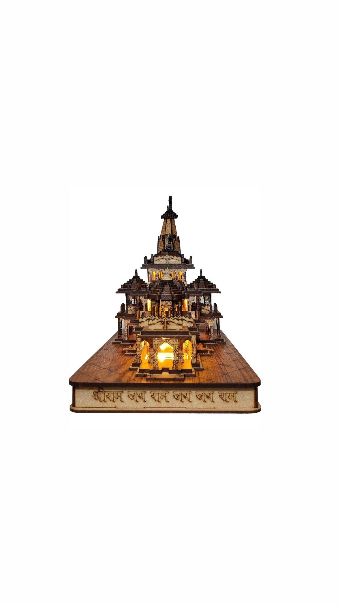 Shree ram mandir ayodhya 3d exclusive wooden janam bhoomi temple model - Mayra Decor & Interiors