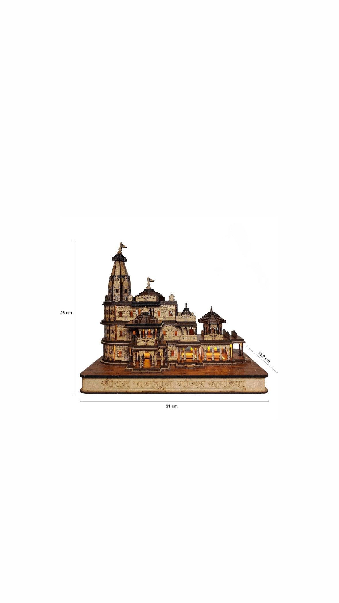 Shree ram mandir ayodhya 3d exclusive wooden janam bhoomi temple model - Mayra Decor & Interiors