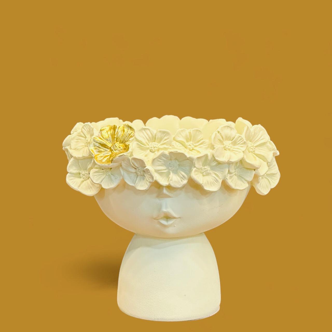 Polyresin Flower Vase Showpiece - Mayra Decor & Interiors