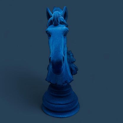 Blue Velvet Resin Horse - Mayra Decor & Interiors