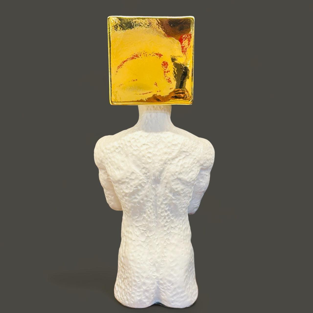 Massimo Cube Head Figurine - Sculpture - Mayra Decor & Interiors