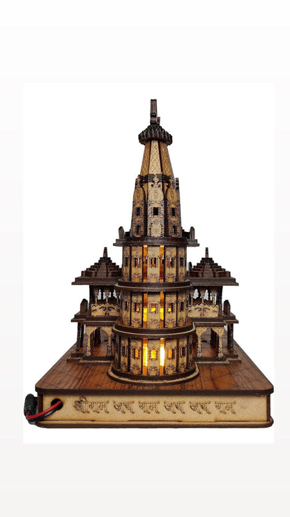 Shree ram mandir ayodhya 3d exclusive wooden janam bhoomi temple model - Mayra Decor & Interiors