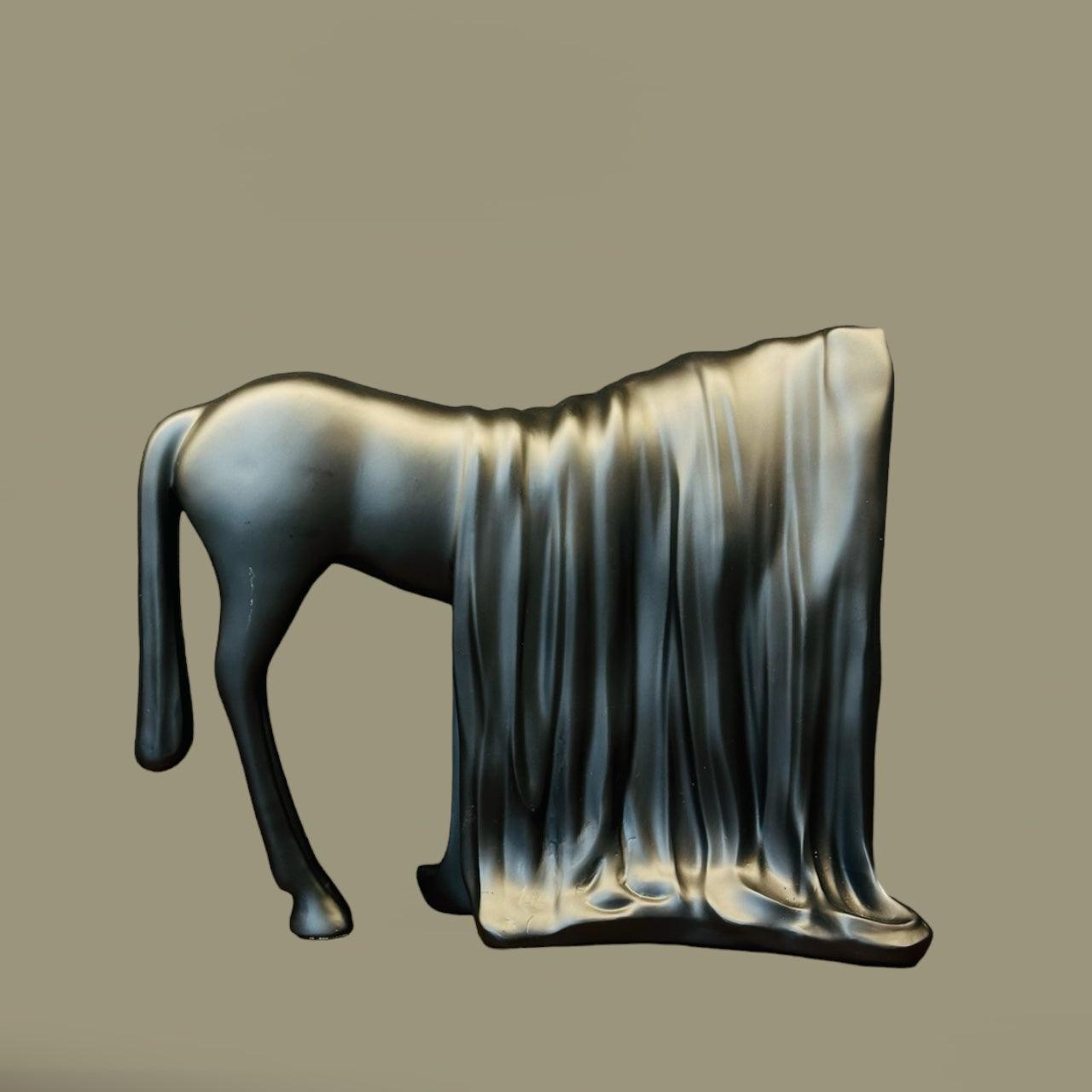 Horse with Half covered Face Sculpture - Mayra Decor & Interiors