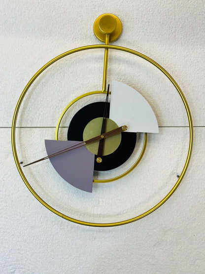 Black Circle Golden Ring Clock