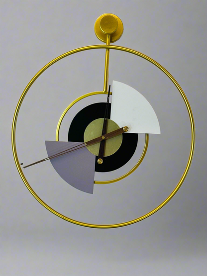 Black Circle Golden Ring Clock