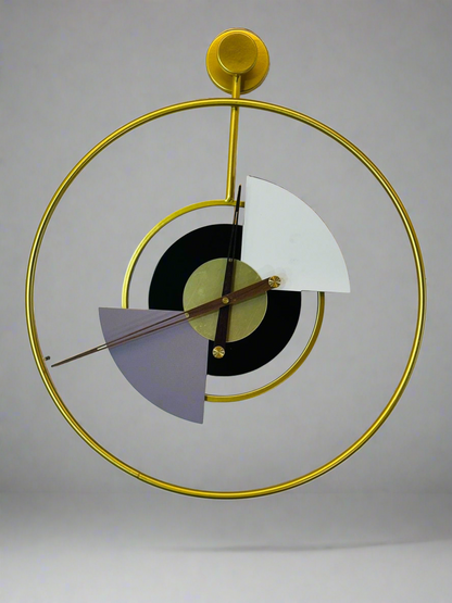 Black Circle Golden Ring Clock