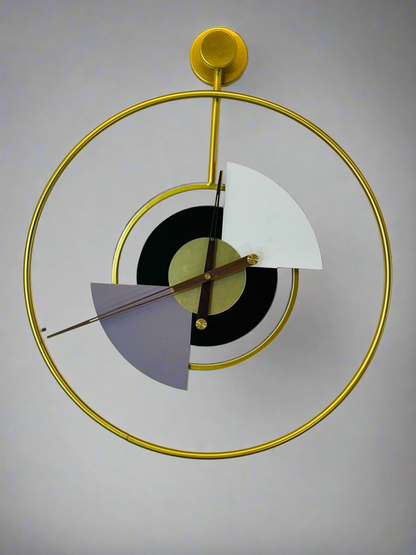 Black Circle Golden Ring Clock