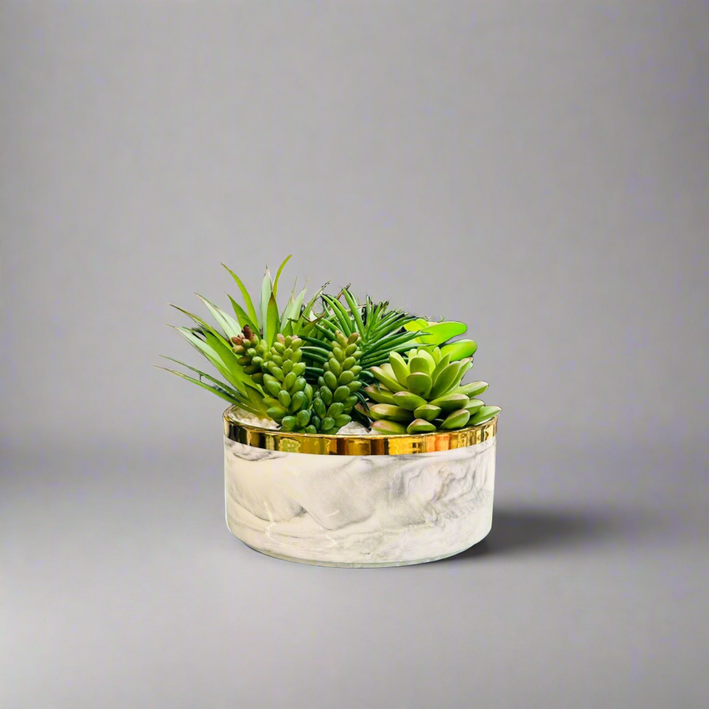 Marble Style Artificial Planter