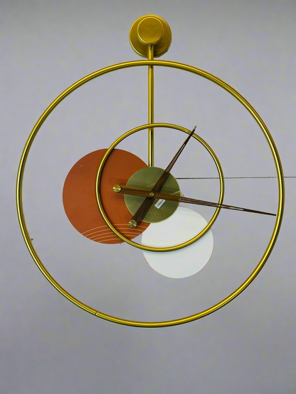 Golden Ring With Circles Clock