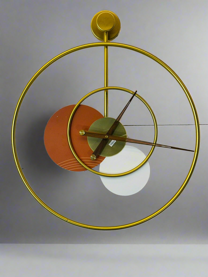 Golden Ring With Circles Clock