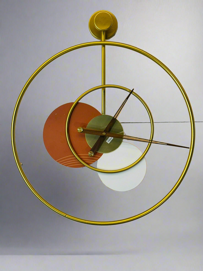 Golden Ring With Circles Clock