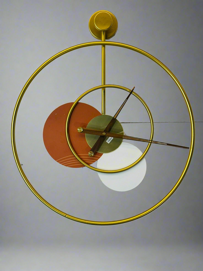 Golden Ring With Circles Clock