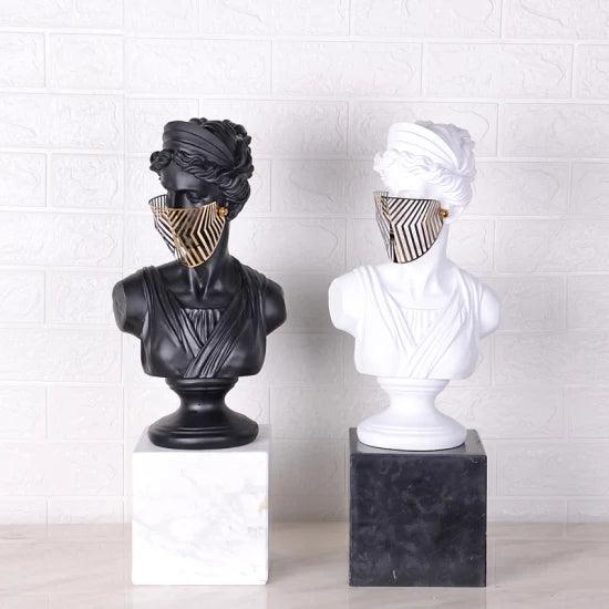 Lady In Mask Figuring Sculpture - Mayra Decor & Interiors