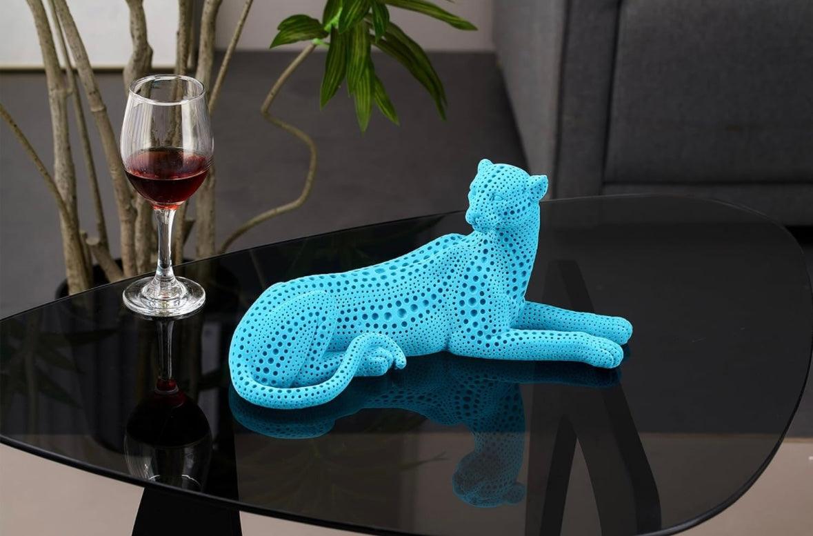 Modern polka Dot Leopard Blue Statue - Mayra Decor & Interiors