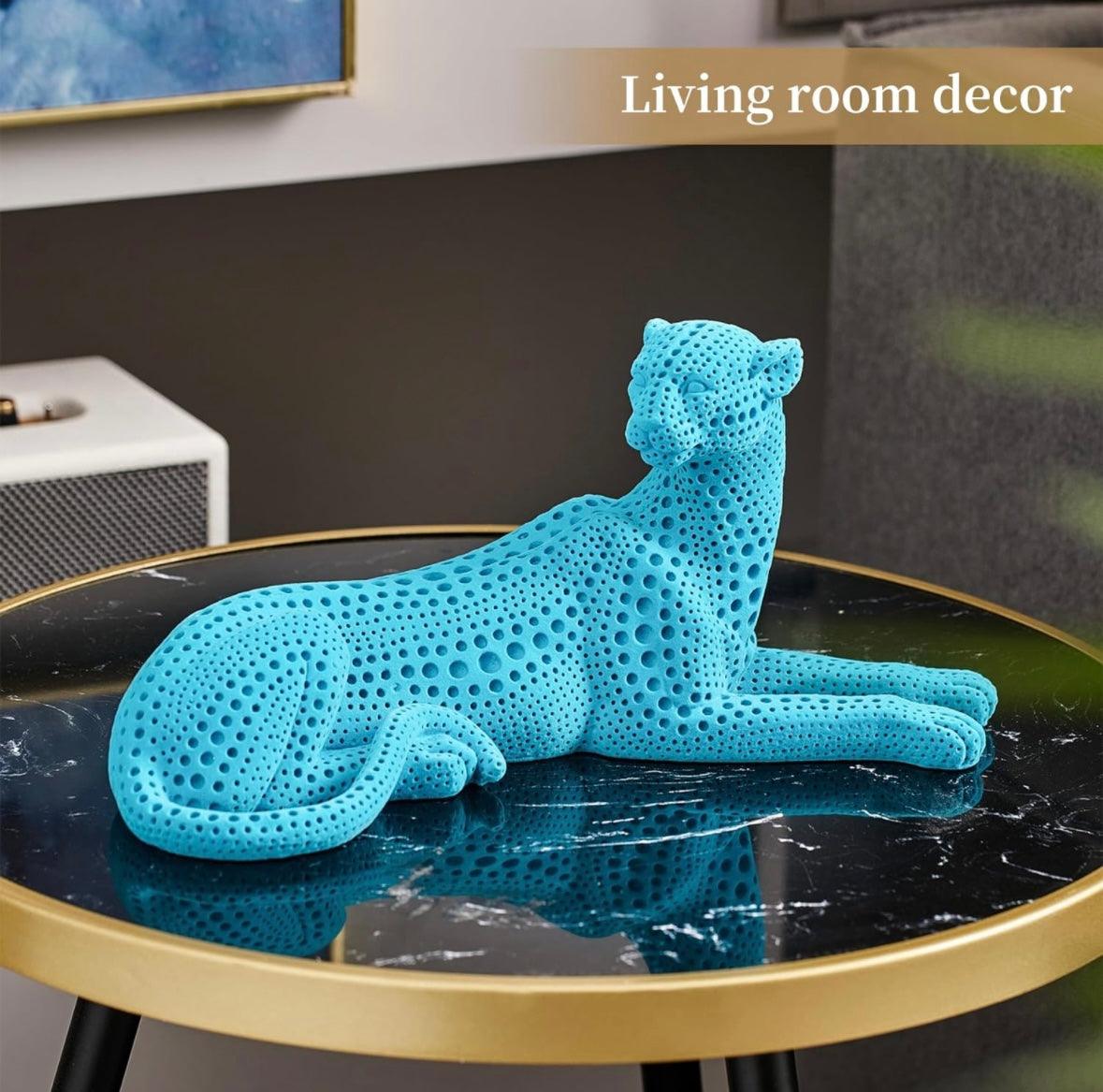 Modern polka Dot Leopard Blue Statue - Mayra Decor & Interiors