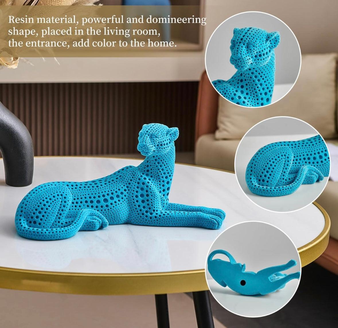 Modern polka Dot Leopard Blue Statue - Mayra Decor & Interiors