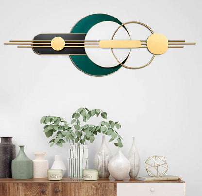 Geometric Gold & Green Metal Wall Art - Mayra Decor & Interiors