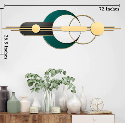 Geometric Gold & Green Metal Wall Art - Mayra Decor & Interiors